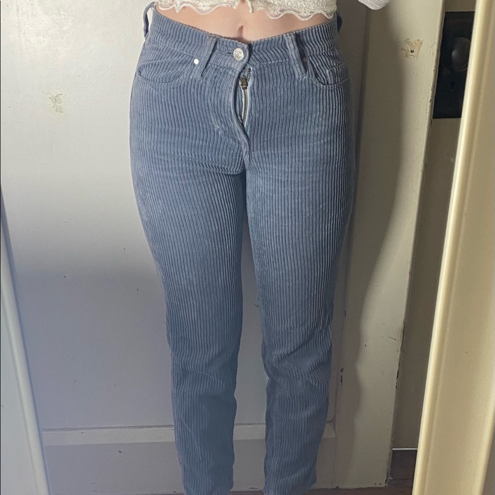 PacSun Blue/grey Corduroy Mom Jeans